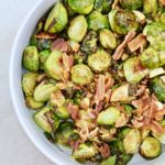 roasted brussels with apples and bacon