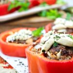 paleo stuffed pepper rings with cashew cheese